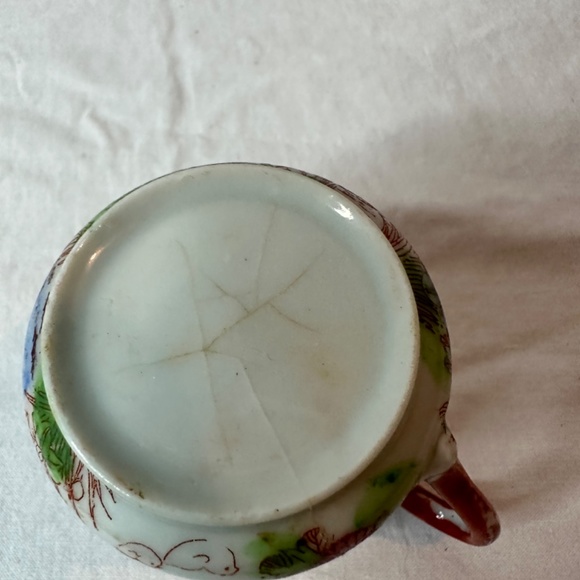 Vintage Antique Japanese Geisha Ware red porcelain demitasse cup … - Picture 8 of 16